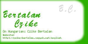 bertalan czike business card